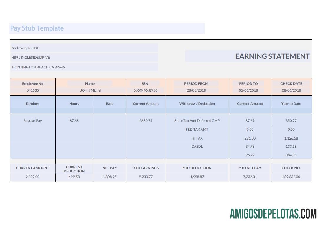 Em branco Modelo de declaração de ganhos INC de amostras de esboço